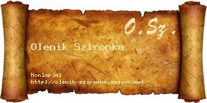 Olenik Szironka névjegykártya